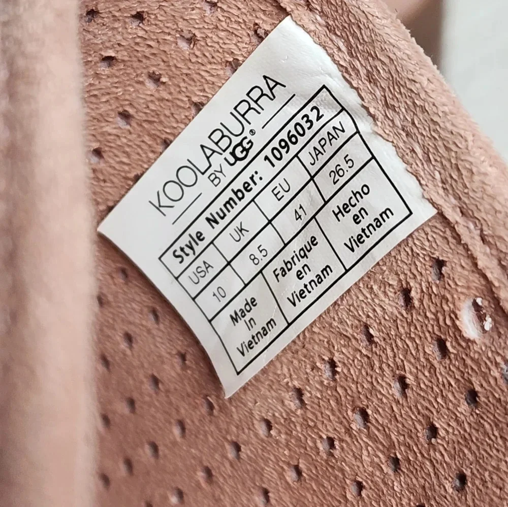 Koolaburra‎ by UGG Suede Leather Raychel Slide On Open Toe Heels Blush Pink 10